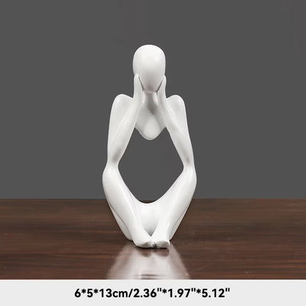 Sand Color the Thinker Abstract Statues Sculptures Yoga Figurine Nordic Living Room Home Decor Decoration Maison Desk Ornaments