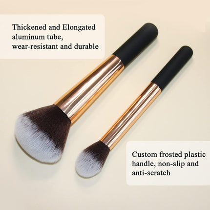 Makeup Brushes  Powder Foundation Brush Flawless Powder Brush Set with Highlighter Brush Blush Brush with Wooden Handle Perfect for Blending, Buffing Liquid