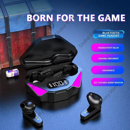 X15 TWS Gaming Earbuds Wireless Bluetooth Earphone with Mic Bass Audio Sound Positioning 9D Stereo Music Hifi Headset for Gamer