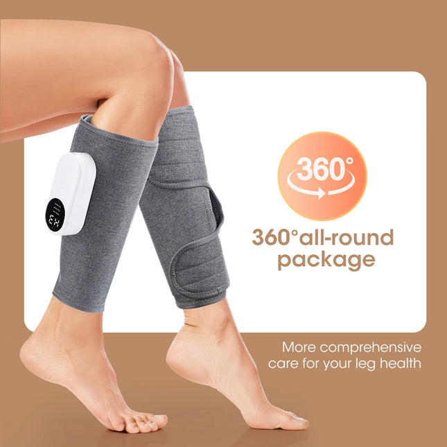 Electric Airbag Leg Massager Rechargeable 3 Modes Air Compression Calf Massager Machine 360° Wrap Blood Circulation