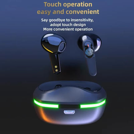 SW-P60 Wireless Bluetooth Earphones Headset Touch Light with Mic Hifi Stereo Headset Sports Outdoor Earbuds Ear Games Music