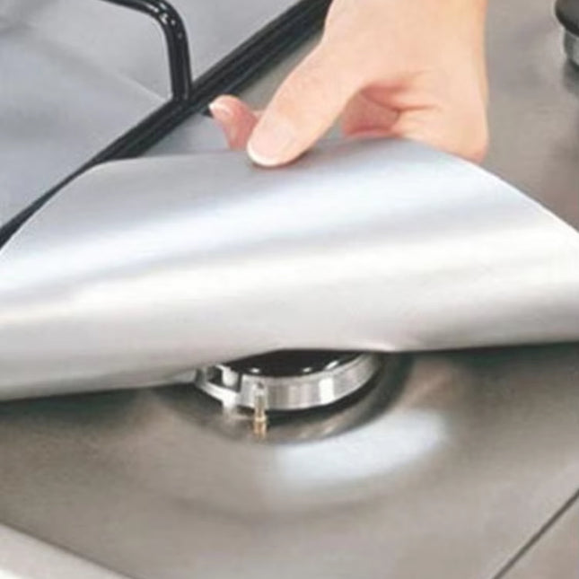 4Pcs Gas Stove Protectors Kitchen Reusable Burner Covers Mat Protector Cleaning Pad Liner Cover Top Gas Stove Protectors