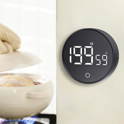 Magnetic LED Digital Kitchen Timer Large LED Display Mechanical Remind Alarm Stopwatch Alarm Clock for Cooking Working Studying