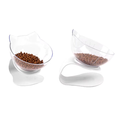 Non-Slip Cat Single Double Pet Bowls with Stand Food Feed and Water Bowls Inclination Stand Cats Feeders Feeding Kitten Supplies
