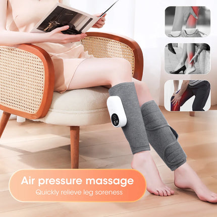 Electric Airbag Leg Massager Rechargeable 3 Modes Air Compression Calf Massager Machine 360° Wrap Blood Circulation