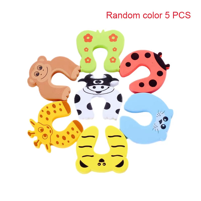 5Pcs/Lot Baby Safety for Newborn Furniture Protection Card Door Stopper Security Cute Animal Care Child Lock Finger Protector