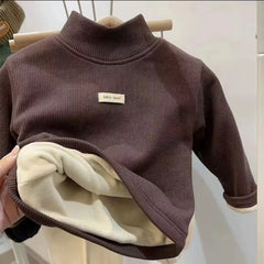 Children'S Autumn Winter Half High Neck Pullover Long Sleeve Bottom Shirt Kids Baby Boys Girls Clothing Tops