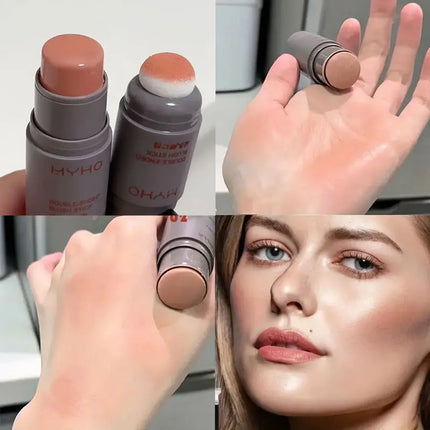 Blush Stick Double-Ended Expansive Color Natural Long Lasting Matte Makeup Monochrome Creamy Rouge Blush Stick