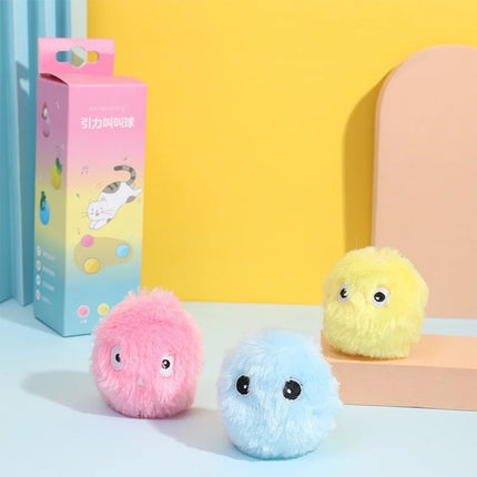 Interactive Ball Smart Cat Toys Plush Electric Catnip Training Toy Kitten Touch Sounding Pet Product Squeak Toy Ball