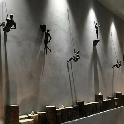 Athlete Rock Climbing Wall Sculpture Background Wall Hanging Decoration Sculpture Statue Figures Present Decor Retro New 2023