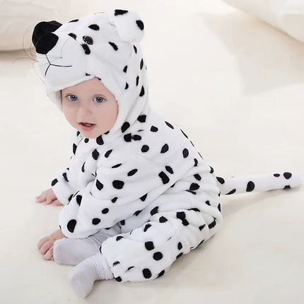 Newborn Baby Boy Clothing Stitch Animal Cartoon Hooded Jumpsuits Winter Baby Pajamas Onesies Kids Sleepwear Newborn Baby Pyjamas