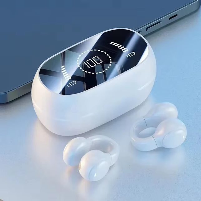 M47 TWS Bluetooth 5.3 Wireless Headphones Clip Ear Music Noise Canceling Headset Digital Display HD Call Sports Gaming Earphones