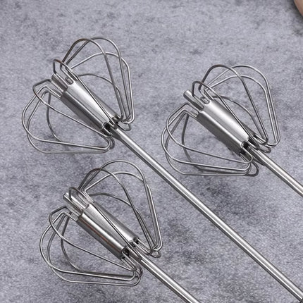 Hand Pressure Egg Beater Stainless Steel Kitchen Accessories Tools Self Turning Cream Utensils Whisk Manual Mixer