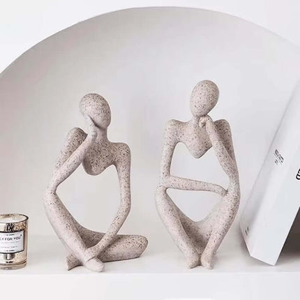 Sand Color the Thinker Abstract Statues Sculptures Yoga Figurine Nordic Living Room Home Decor Decoration Maison Desk Ornaments