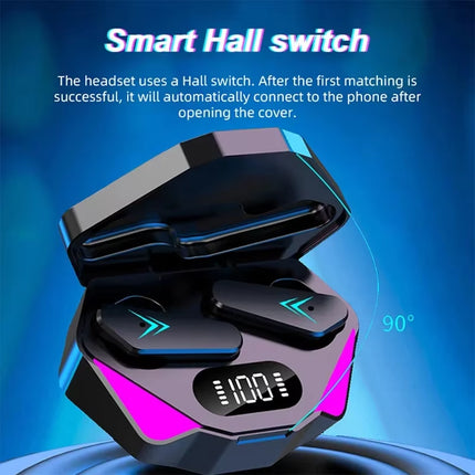 X15 TWS Gaming Earbuds Wireless Bluetooth Earphone with Mic Bass Audio Sound Positioning 9D Stereo Music Hifi Headset for Gamer