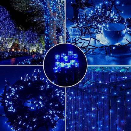 Halloween String Lights 100FT 300 LED String Lights with 8 Modes Timer Connectable Waterproof Plug-In Fairy Lights for Home, Garden, Party, Holiday, Tree, Christmas Decorations (Blue)