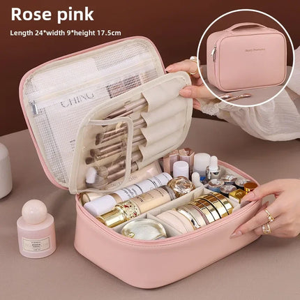 New Women' s Cosmetic Bag - Portable Storage Bag Large Capacity Luxury Makeup Bag Travel Organizer Essentials Toiletry Bags