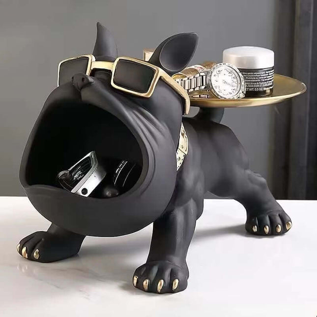 Bulldog figurine storage box Animal Ornament Resin Craft Art Sculpture Figurine Home Puppy Sculpture