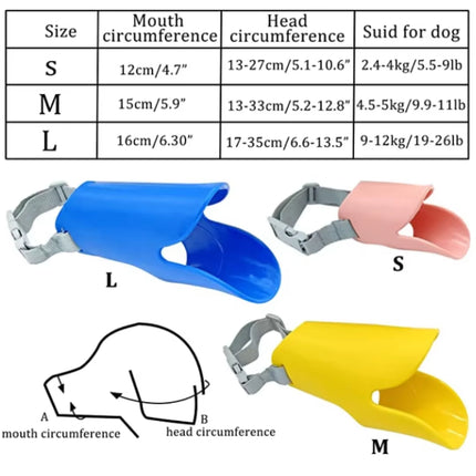 Dog Silicone Duck Muzzle for Pet anti Bite Stop Barking Small Large Dog Mask Pet Accessories Safe Adjustable Mouthpiece Cover