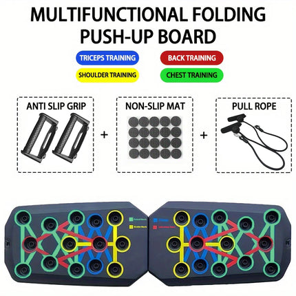 Portable Push-Up Board Set Multifunctional Push-Up Bar Foldable Fitness Equipment for Chest Abdomen Arms/Back Training