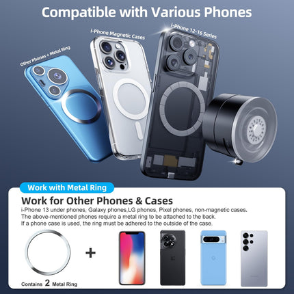 Vacuum Magnetic Phone Holder for Car, Upgraded 360°Suction Cup Phone Mount Fo...