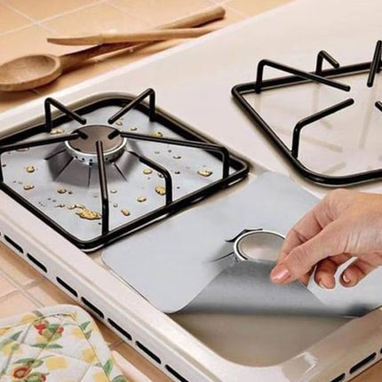 4Pcs Gas Stove Protectors Kitchen Reusable Burner Covers Mat Protector Cleaning Pad Liner Cover Top Gas Stove Protectors