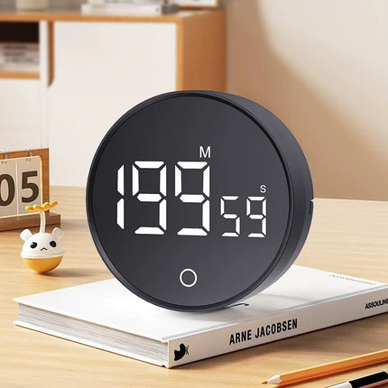 Magnetic LED Digital Kitchen Timer Large LED Display Mechanical Remind Alarm Stopwatch Alarm Clock for Cooking Working Studying