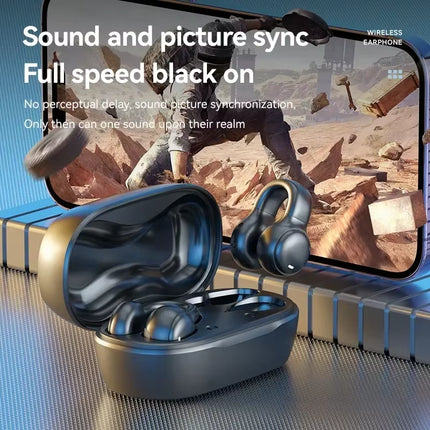 M47 TWS Bluetooth 5.3 Wireless Headphones Clip Ear Music Noise Canceling Headset Digital Display HD Call Sports Gaming Earphones