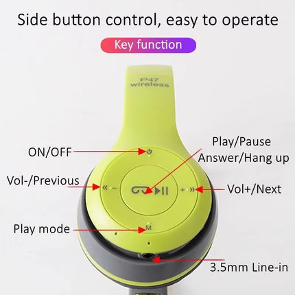 Wireless Headphones 5.0 Bluetooth Earphone Foldable Bass with Memory TF Card for Iphone Xiaomi Sumsamg Phone with Mic Headsets
