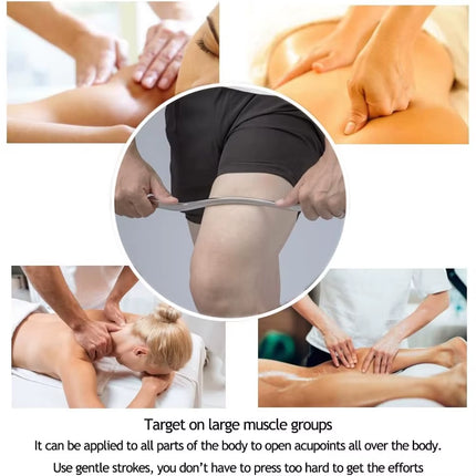 40Cm Stainless Steel Gua Sha Scraping Massage Tool - Help Relieve Sore Muscles Great Soft Tissue Mobilization Tool Long Bar Tool