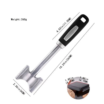 Stainless Steel Double-Sided Square Meat Tenderizer Hammer, Food-Safe Kitchen Tool for Pork Chops, Steak, Western Cuisine