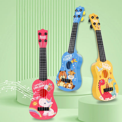 Kids Cartoon Guitar Toy Toddler Instruments Toy Guitar Boys and Girls Guitar 5.1X18X16In