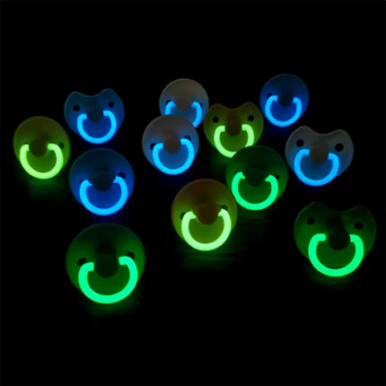 Portable Baby Pacifier BPA Free Soother Silicone Luminous Pacifier Multi-Pattern Design for Boys Girls Durable