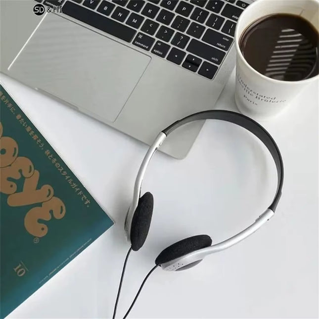 Headphones Y2K Personality Retro Headset Blue Black Fashion Style Headset over Ear Earbud 3.5Mm Headset