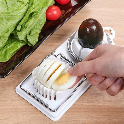 Multifunctional PP Base Egg Cutter 2-In-1 Stainless Steel Wire Pull Egg Cutter for Hanging High-Quality Kitchen Accessory Tools