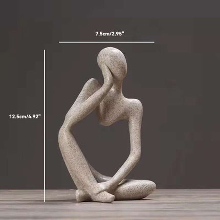 Sand Color the Thinker Abstract Statues Sculptures Yoga Figurine Nordic Living Room Home Decor Decoration Maison Desk Ornaments
