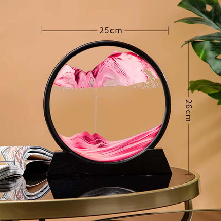 12 Inch 3D Moving Sand Art Picture round Glass Ocean Sandscape Hourglass Quicksand Craft Flowing Sand Painting Home Decor