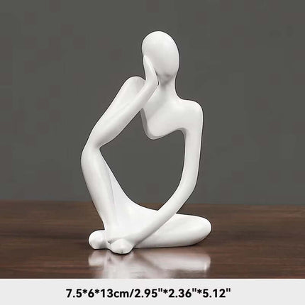 Sand Color the Thinker Abstract Statues Sculptures Yoga Figurine Nordic Living Room Home Decor Decoration Maison Desk Ornaments