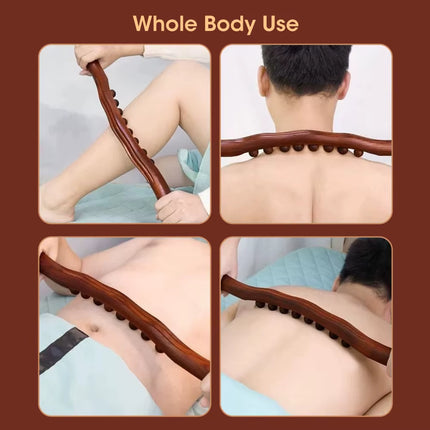Handheld Wood Massage Roller Stick Lymphatic Drainage Tools Fascia Blaster Stomach Cellulite Massager for Neck Back Waist Leg