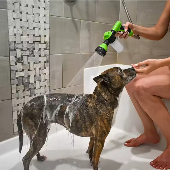 Hose Nozzle with Soap Dispenser, Rubber Comb Brush - Zuomio