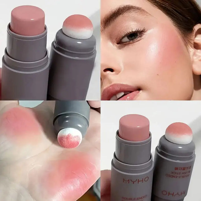 Blush Stick Double-Ended Expansive Color Natural Long Lasting Matte Makeup Monochrome Creamy Rouge Blush Stick