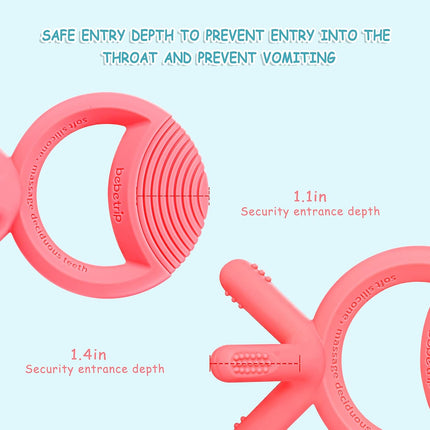 Baby Teething Toys for Babies 0-6 Months 6-12 Months,Silicone Baby Teether,Freezer Safe BPA Free,Easy to Hold Baby Teether Chew Toys for Boys & Girls,Pink