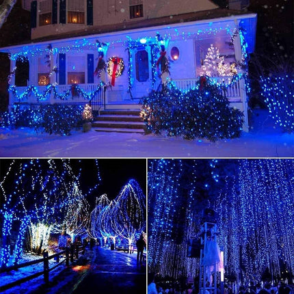 Halloween String Lights 100FT 300 LED String Lights with 8 Modes Timer Connectable Waterproof Plug-In Fairy Lights for Home, Garden, Party, Holiday, Tree, Christmas Decorations (Blue)