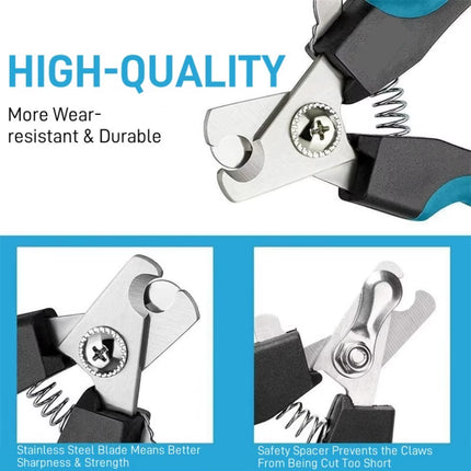 Pet Nail Clipper with Safety Lock Protection Stainless Steel Cat Dog Nail Grinder Multifunctional Pet Beauty Care Nail Supplies