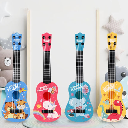 Kids Cartoon Guitar Toy Toddler Instruments Toy Guitar Boys and Girls Guitar 5.1X18X16In