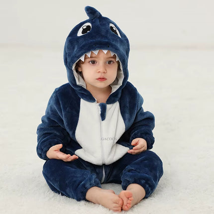 Newborn Baby Boy Clothing Stitch Animal Cartoon Hooded Jumpsuits Winter Baby Pajamas Onesies Kids Sleepwear Newborn Baby Pyjamas