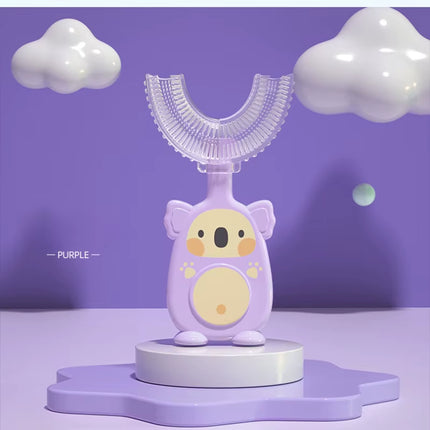 2-12Years Baby 360 Degree U-Shaped Oral Care Cleaning Silicone Soft Toothbrush Cartoon Cute Children'S Toothbrush