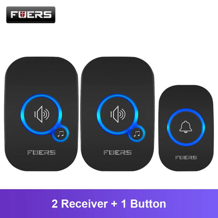 Wireless Doorbell Waterproof Door Chime Kit Welcome Chime Home Door Bell Intelligent 32 Songs Melodies Sound and LED