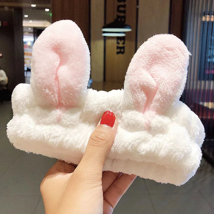 Wash Face Hair Holder Hairbands Soft Warm Coral Fleece Bow Animal Ears Headband for Women Girls Turban Fashion Hair Accessories