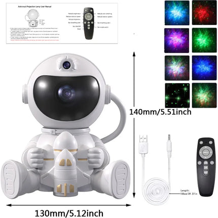 Rocket Astronaut LED Star Galaxies Projector Night Light Starry Sky Porjectors Lamp for Decoration Bedroom Room Decor Kids Gift